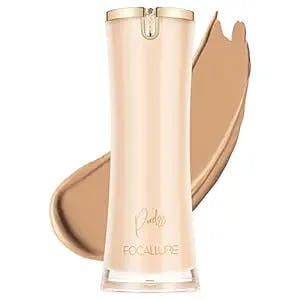 FOCALLURE PerfectBase Lasting Poreless Liquid Foundation, Medium to Full Coverage with Matte Finish, Covers Blemishes & Under-Eye Circles for All Skin Types, NE22 Sand