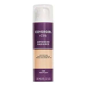 COVERGIRL Advanced Radiance Age Defying Foundation Makeup Medium Light, 1 oz (packaging may vary)