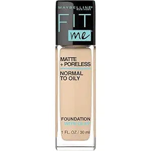 Maybelline Fit Me Matte + Poreless Liquid Oil-Free Foundation Makeup, Light Beige, 1 fl; oz