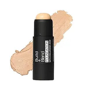 Palladio BUILD & BLEND Foundation Stick, Medium Coverage Buildable Contour Stick for Face, Ultra Blendable Creamy Formula for a Natural Shine Free Finish, Professional Makeup for Perfect Look, 0.25 Ounce (Natural Ivory)