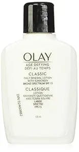 Face Moisturizer by Olay, Age Defying Classic Daily Renewal Lotion, With Sunscreen, Classic,4 oz