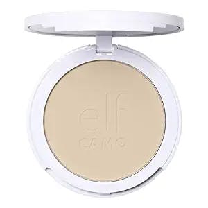 e.l.f. Camo Powder Foundation, Lightweight, Primer-Infused Buildable & Long-Lasting Medium-to-Full Coverage Foundation, Fair 120 N