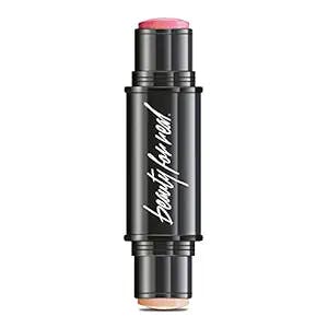 Beauty For Real Blush + Glo, In the Pink + Get Lit - Blush + Highlighter Stick - Cream-to-Powder Mineral Formula - Provides All Day Wear - Organic, Vegan - 0.32 oz