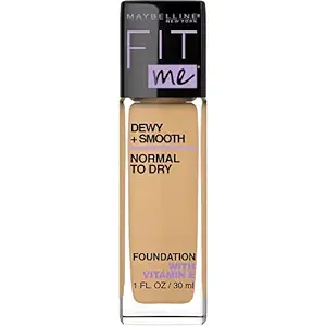 Maybelline Fit Me Dewy + Smooth Liquid Foundation Makeup with SPF 18, Natural Beige, 1 fl. oz.