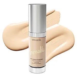 Mirabella Invincible Anti-Aging Full Coverage HD Liquid Foundation, Fair II - Moisture-Rich Formula Minimizes Acne, Fine Lines & Wrinkles for Smoother & Brighter Skin - Paraben-Free & Cruelty-Free