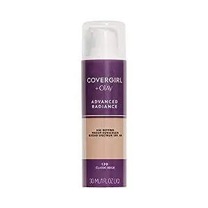 COVERGIRL Advanced Radiance Age Defying Foundation Makeup, Creamy Natural 120, 1 Ounce (Packaging May Vary) Liquid Foundation Base