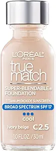 L'Oreal Paris Makeup True Match Super-Blendable Liquid Foundation, Ivory Beige C2.5, 1 Fl Oz,1 Count
