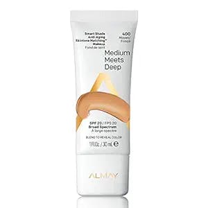 Almay Smart Shade Anti-Aging Skintone Matching Makeup, Hypoallergenic, Cruelty Free, Oil Free, -Fragrance Free, Dermatologist Tested Foundation with SPF 20, 1oz