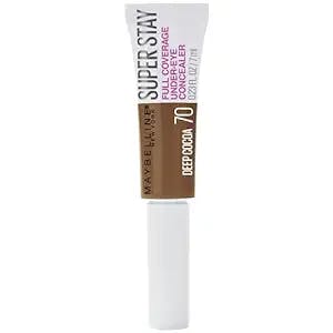 Maybelline Super Stay Super Stay Full Coverage, Brightening, Long Lasting, Under-eye Concealer Liquid Makeup Forup to 24H Wear, With Paddle Applicator, Deep Cocoa, 0.23 fl. oz.