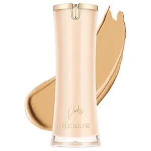FOCALLURE PerfectBase Lasting Poreless Liquid Foundation, Medium to Full Coverage with Matte Finish, Covers Blemishes & Under-Eye Circles for All Skin Types, YL03 LINEN