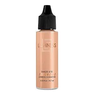 Luminess Air Silk 4-In-1 Airbrush Foundation- Foundation, Shade 070 (.5 Fl Oz) - Sheer to Medium Coverage - Anti-Aging Formula Hydrates and Moisturizes - Professional Makeup Kit for Cordless Air Brush