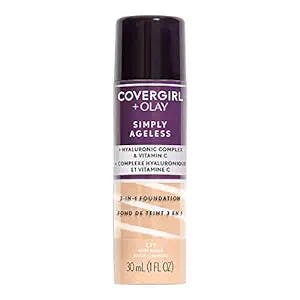 COVERGIRL & Olay Simply Ageless 3-in-1 Liquid Foundation, Buff Beige, 1 Fl Oz (Pack of 1)