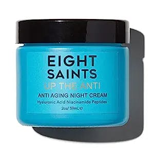 Eight Saints Up the Anti Night Cream Face Moisturizer to Reduce Fine Lines and Wrinkles, Natural and Organic Anti Aging Cream For Face with Niacinamide and Hyaluronic Acid, 2 Ounces