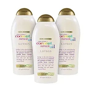 OGX Extra Creamy + Coconut Miracle Oil Ultra Moisture Lotion, 19.5 Ounce (Pack of 3)