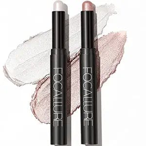 Glow Up Your Eyes with FOCALLURE 2 Pcs Shimmer Cream Eyeshadow Stick