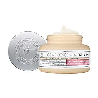 IT Cosmetics Confidence in a Cream Anti Aging Face Moisturizer - Improved Formula - Reverses 10 Signs of Aging Skin in 2 Weeks, 48HR Hydration with Hyaluronic Acid, Niacinamide + Peptides