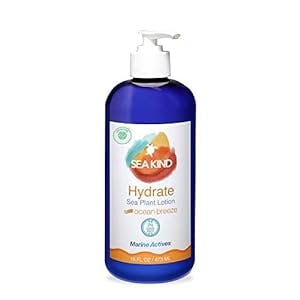 Sea Kind All Natural Hydrate Sea Plant Hand and Body Lotion for Women and Men, Ocean Breeze Essential Oil Scent 16 Fl Oz, Non Comedogenic, Vegan Moisturizer for Dry and Sensitive Skin, No Parabens