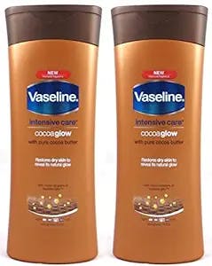 Vaseline Intensive Care Cocoa Glow Body Lotion With Pure Cocoa Butter, 13.5 Oz/400 Ml (Pack of 2)