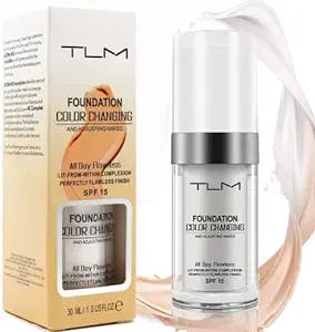 TLM Colour Changing Foundation for Different Skin Tone, Foundation Makeup Base Nude Face Liquid Full Coverage Concealer, TLM Concealer Cover Cream,Great Gifts (1P)