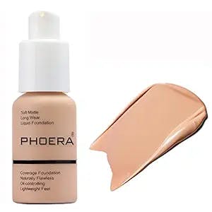 30ml PHOERA Foundation Full Coverage Foundation Flawless Concealer Foundation Matte Oil Control Concealer Long Lasting Moisturizing Base Liquid Cover Cream Colour Changing Foundation for women&girls