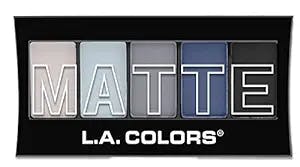L.A. COLORS 5 Color Matte Eyeshadow, Blue Denim, 0.25 oz Powder