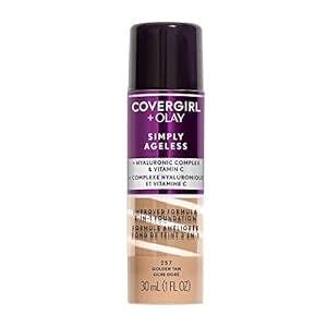 COVERGIRL+OLAY Simply Ageless 3-in-1 Liquid Foundation, Golden Tan, 1 Fl Oz (Pack of 1)