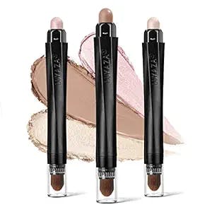 LUXAZA 3PCS Cream Eyeshadow Stick,Matte And Shimmer Eye shadow Pencil Crayon Brightener Makeup with Crease-proof Formula,Waterproof & Long Lasting Eye Shadow And Eyeliner Pen Sets,Champagne Rose