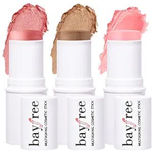 KIMUSE Multi Stick Trio Face Makeup, Cream Blush Stick for Cheeks & Lips, Moisturizer & Contour Makeup Sticks for All Skin