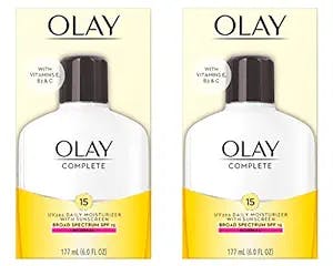Face Moisturizer by Olay Complete Lotion All Day Daily Facial Moisturizing Lotion SPF 15 for Normal Skin and Hydration, Oil-Free Non-Greasy, 6 Fl Oz (Pack of 2)