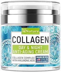 Face Moisturizer Collagen Cream - Anti Aging Night Cream - Made in USA - Neck & Décolleté Cream with Retinol & Hyaluronic Acid - Wrinkle Cream to Clean, Moisturize & Protect Your Skin - 1.7oz