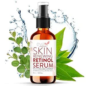 Eva Naturals Retinol Serum for Face with Hyaluronic Acid, Vitamin E & Organic Aloe - Retinol Face Serum that Reduce Wrinkles, Fine Lines & Dark Spots - Vitamin A, Anti Aging Serum (Double Sized 2oz Bottle)