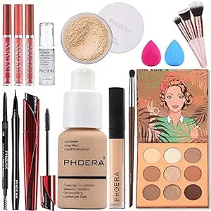PHOERA Foundation, All in One Makeup Kit,PHOERA Matte Liquid Foundation,PHOERA Makeup for Women, PHOERA Foundation Full Coverage Concealer,30ml 24HR Matte Oil Control Concealer (#102 Nude)