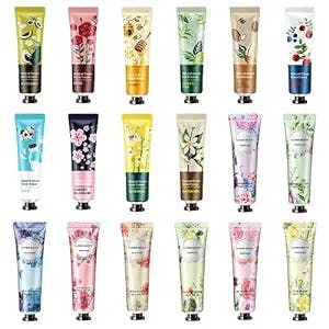 QUNGCO 18 Pack Hand Cream for Dry Cracked Hands,Natural Plant Fragrance Hand Lotion Moisturizing Hand Care Cream Stocking Stuffers Gift Set Travel Gift Set Hand Lotion With Shea Butter And Aloe