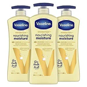 Vaseline hand and body lotion Intensive Care Moisturizer for Dry Skin Essential Healing Clinically Proven to Moisturize Deeply With One Application 20.3 oz 3 count (Packaging may Vary)
