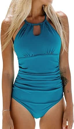 CUPSHE's High Neck Tummy Control Swimsuit: A Chic and Flattering Option for