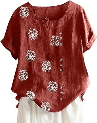 Summer Women Cotton Linen Tshirt Tops Review: The Perfect Addition to Your 
