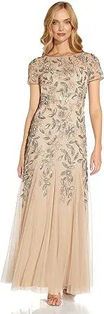 Flower Power! Adrianna Papell Women's Floral Beaded Godet Gown Review