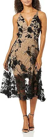Unleash Your Inner Audrey in Dress the Population Women's 3D Floral Dress