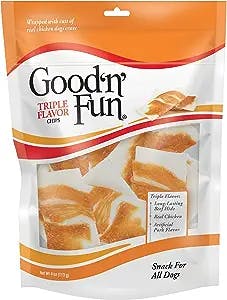 Good'n'Fun Triple Flavor Rawhide Chips with Real Chicken, 4 Oz