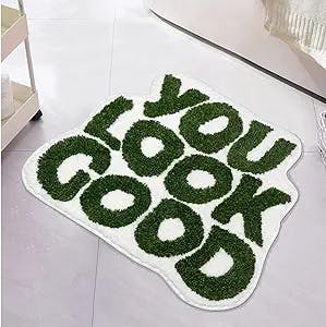 Get a Good Laugh and a Safe Step with UNIBATH You Look Good Bath Mat Green!